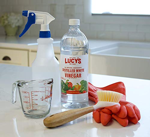 Lucy's Family Owned - Натуральный дистиллированный белый уксус, 32 унции. бутылка (упаковка 2) - 5% кислотность